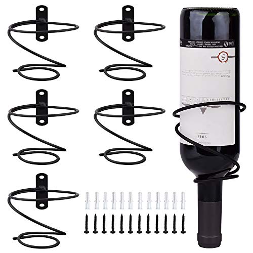 MOCOUM 6 Pack Wall Mounted Wine Racks - Red Wine Bottle Display Holder with Screws, Metal Hanging...