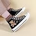 Bobo's House Kawaii Baby Bear Black and White High Top Canvas Fashion Sneakers - Size 6 Black