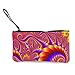 Produktbild shibeili Red Psychedelic Trippy Männer und Frauen Verfügbare Mode Süße Persönlichkeit Leinwand Geldbörse Reißverschluss Mehrzweck Reise Kosmetik Handytasche mit Handgelenk Tasche, Brieftasche, Leinwan