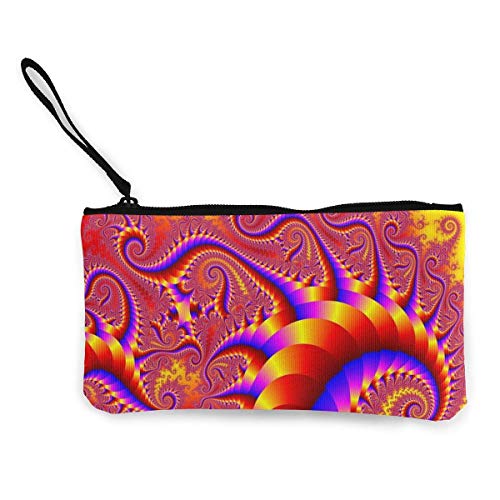 Preisvergleich Produktbild shibeili Red Psychedelic Trippy Männer und Frauen Verfügbare Mode Süße Persönlichkeit Leinwand Geldbörse Reißverschluss Mehrzweck Reise Kosmetik Handytasche mit Handgelenk Tasche, Brieftasche, Leinwan