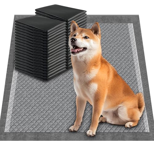 Image of Pee Pads for Dogs 30 inchx36 inch Charcoal Puppy Pads 50 Counts Small Disposable Activated Carbon Super Absorbent Full Edge-Wrapping Pee Pads Odor-Control Training Pads for Doggie Cats Rabbits