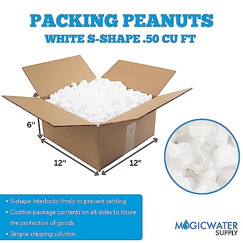 Magicwater Supply 1/2 Cu Ft White Packing Peanuts Popcorn S Shape Loose Fill | Magicwater Supply #TOP1