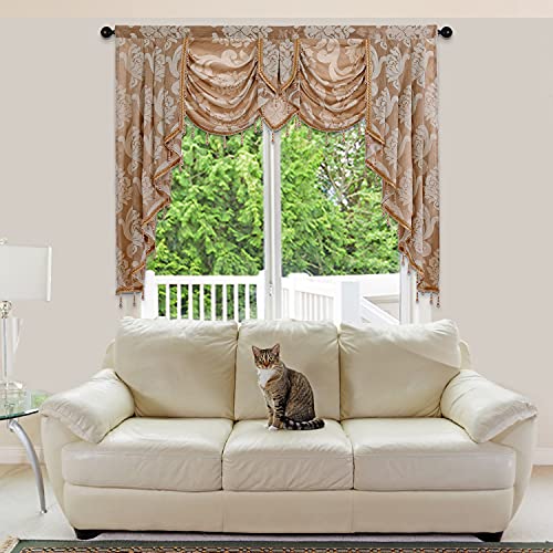 Napearl ZSBQ-SMT303-CM-70X40 Waterfall Valance For Windows-Damask Valance thumb #1