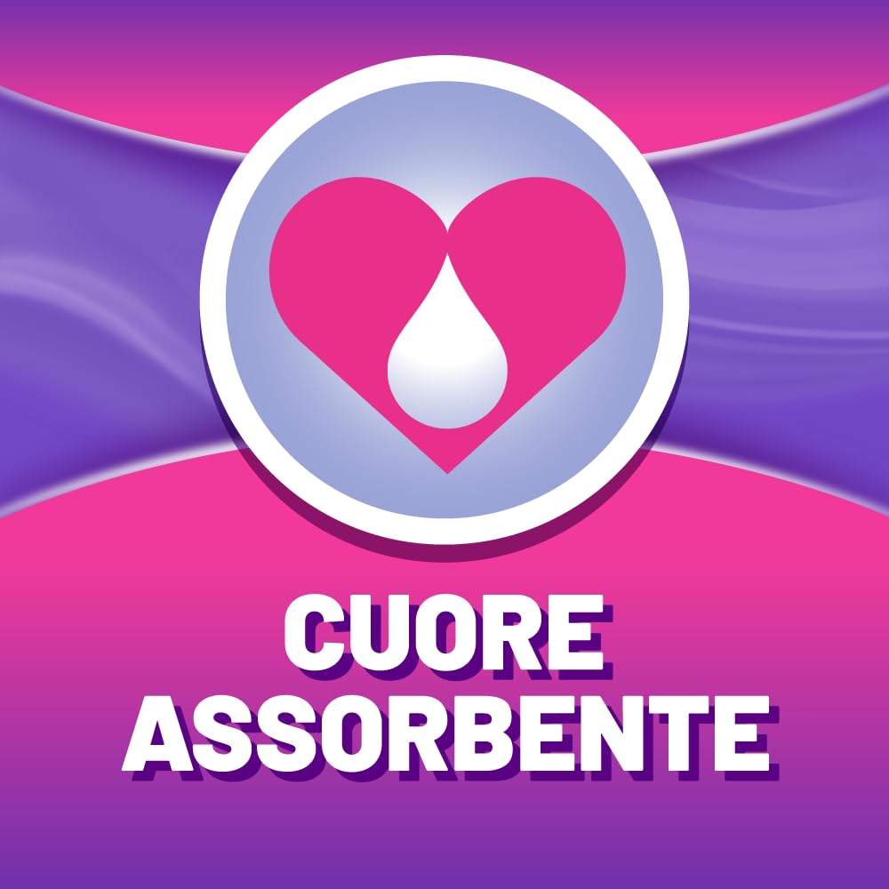 LINES SETA ULTRA EXTRA NOTTE con ali, Pacco scorta da 128 assorbenti per ciclo mestruale, extra protezione per la notte fino a 12 ore, zero odori, Ipoallergenico, cuore lines super assorbente