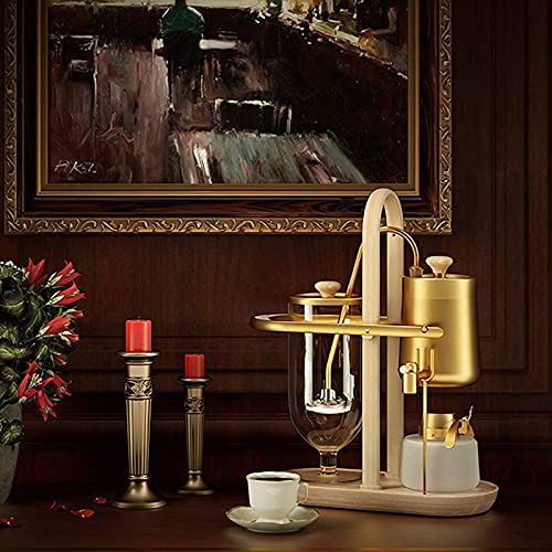 YUNLILI Vakuum-Kaffeemaschine Siphon-Kaffeemaschine Set königliche belgische Kaffeemaschine Geschenk Gold (Color : Gold) – Bild 3