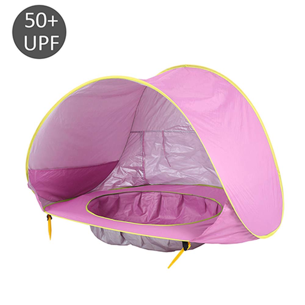 Tente de Plage de bébé/Tente imperméable/écran instantané/Tente de Piscine portative/Enfants de Protection Anti-UV/Camping en Plein air Parasol de Plage,Orange
