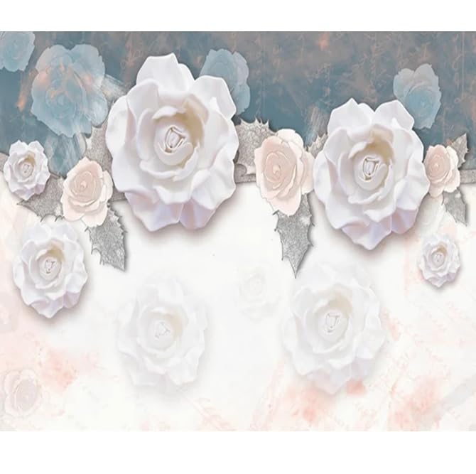 Papier peint 3D fleurs rose 300x210 cm mural pour salon - 3