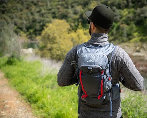 High Sierra Hydrahike 2.0 Hydration Backpack with 2L Reservoir, for Hiking, Biking, Camping, Traveling, Silver, 4L
