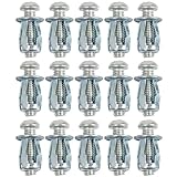 Dado per petali M8 x 30 mm con vite, confezione da 15 pezzi – Tassello metallico di espansione in acciaio zincato per cartongesso e parete cava PUNTO ES LIGHTING