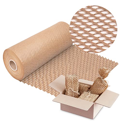 V1 Trade Papier Nid d'Abeille – 30cm x 50m Papier d'Emballage Kraft Rouleau en Nid d'Abeille - Biodégradable et Flexible - pour Vendeurs, Artistes,...