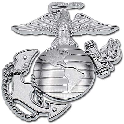 Elektroplate Marines Premium Anchor Silver Chrome Metal Auto Emblem