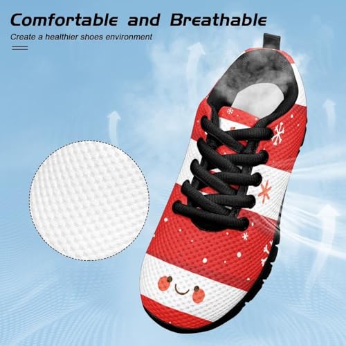 Christmas Boys Girls Lightweight Running Shoes Lace Up Breathable Walking Shoes Non Slip Tennis Sneakers for Little Kid Size11-13/ Big Kids Size1-53