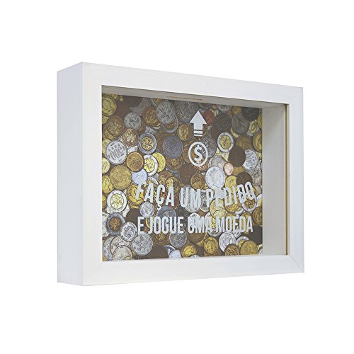 Quadro Cofre Moedas 13X18cm Kapos Branco