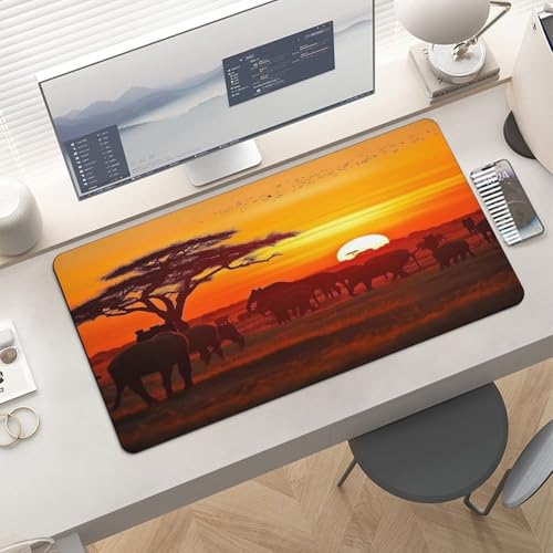 African Animal Sunset Desk Pad con base antideslizante 60x30 cm miniatura 6
