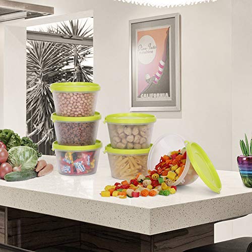 Image of Cutting EDGE 750ml Nesterware Food Storage Container Set of 6 for Pulses, Sugar, Tea, Cereals, Travelling, Spices, Office, Lunch Box (Green)