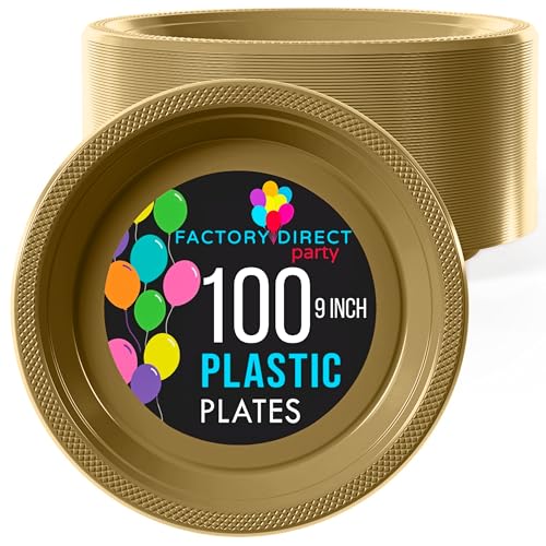 Exquisite Gold Plastic Plates For Party 9