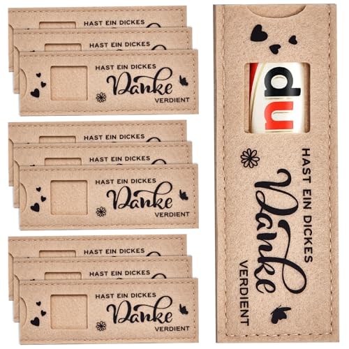 10pcs Du hast ein dickes Danke verdient Geschenke für Schokoriegel Verpackung Hülle Filzhüllen für schokolade ohne Schokolade-Dankeschön Geschenke für Team Rücktritt Mitarbeiter Familie