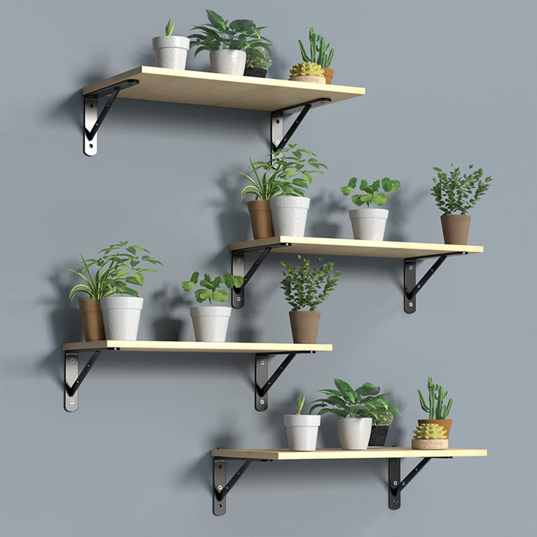 4 stuks zwevende plankhouders, onzichtbare driehoekige wandhouders