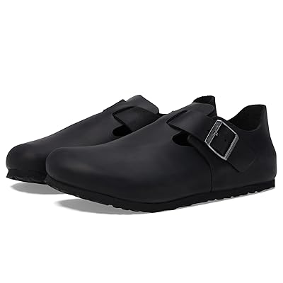 Birkenstock London Slip on Shoes Black Oiled Leather 1