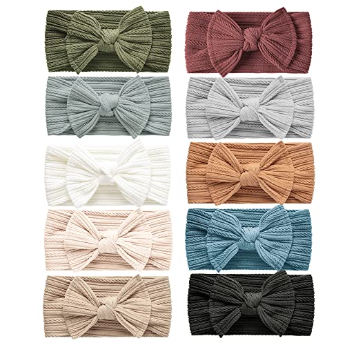 Image of Niceye Baby Girls Headbands with Bows Handmade Hair Accessories Stretchy Hairbands for Newborn Infant Toddler