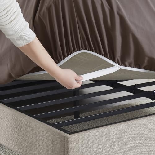 Image of Hearth & Harbor Extra Deep Pocket Full Fitted Sheet - Fits 18 to 24 Inch Mattress - Ultra Soft 1800 Microfiber, Wrinkle-Free & Breathable - Hotel Luxury Fitted Sheet Only, Brown