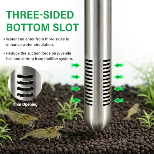 Image of LINLAN 304 Stainless Steel Lily Pipe Inflow and Outflow with Mini Aluminum Alloy Pipe Holder, 360 Rotatable Outflow, Fits 1 /2 Inch ID Filter Hose, for Rimless Aquariums (1 /2 inch)