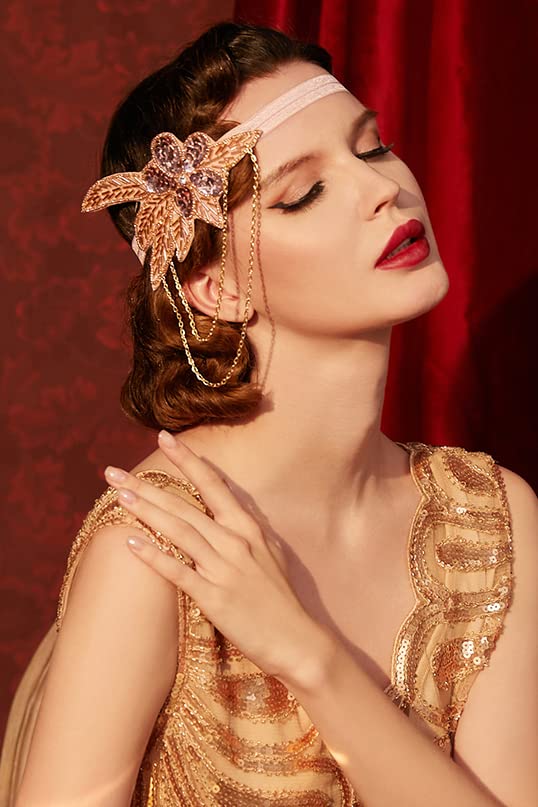 Vintage Flapper Headpiece Crystal Rhinestone Gatsby Style for Party Elegant Amazon.com : BABEYOND 1920s Flapper Headband Crystal Great  main image 3