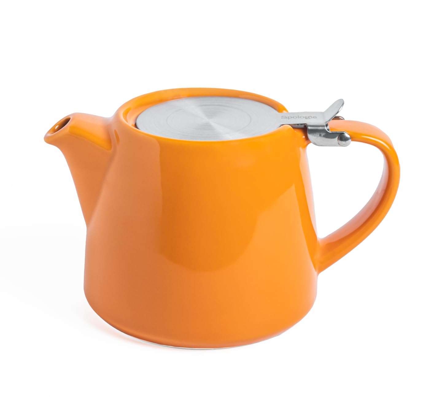 Glenburn Tea Direct I Sipologie Ceramic Teapot Kettle with Infuser – Loose-Leaf, Herbal, Green Tea Maker – High Fired, Finely Glazed Ceramic with Fine Mesh Stainless-Steel Infuser, Mandarin, 400ml