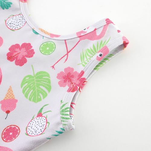 Image of HOZIY Gymnastics Leotards for Girls with Shorts Toddlers Biketards Rainbow Unicorn Dinosaur Mermaid Leopard Flower Galaxy