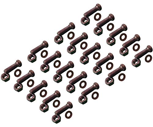 20 -Plow Bolt, Nut, washer Blades/Cutting Edge, 5/8-11x2 - Grade 8, Dome Head