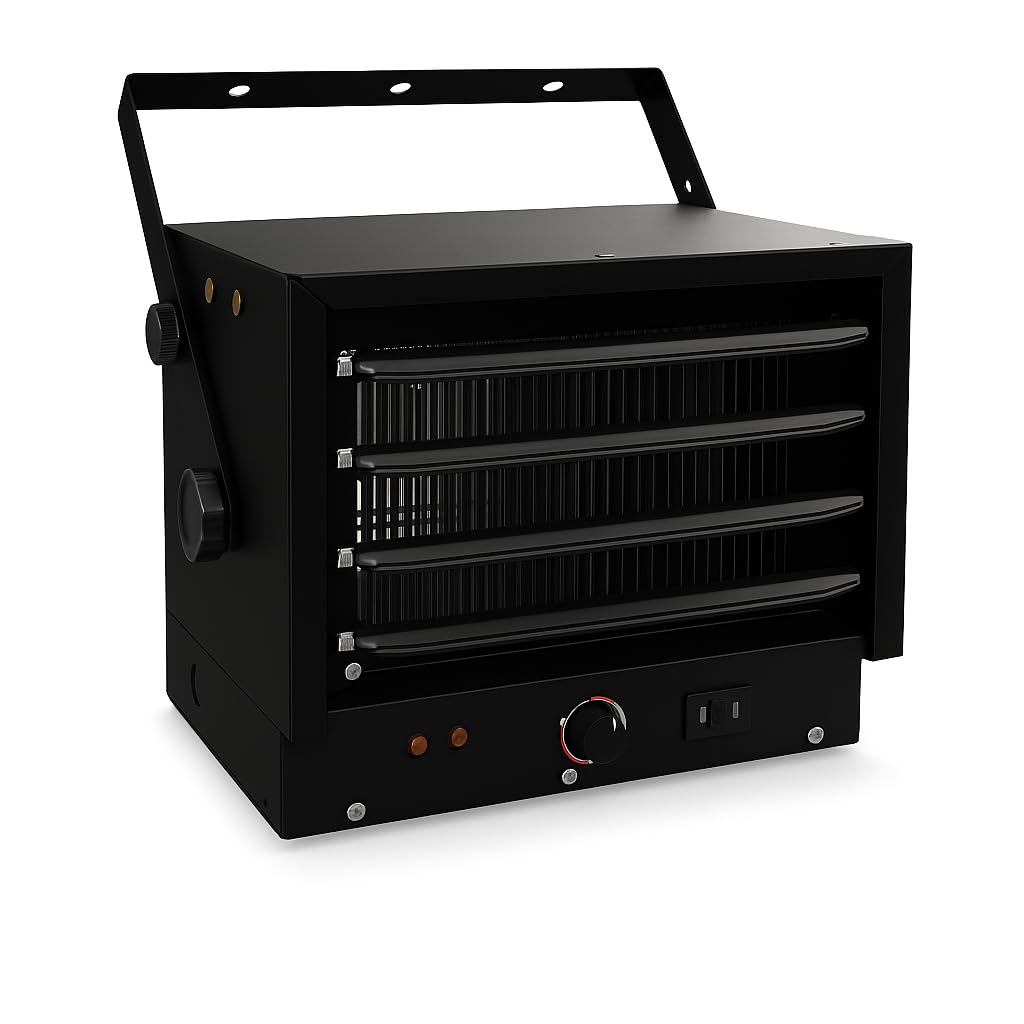 Electric Ceiling-Mount Garage Heater by TableTop King – 240 Volts, Black, Model 73avf5000