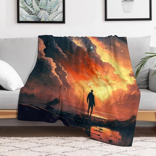 Couverture super douce 3D Dreamy soleilset plaid moelleux lavable - 3
