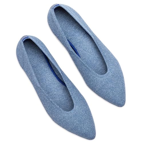 Image of Frank Mully Womens Pointed Toe Flats Knit Dress Shoes Comfort Women Shoes Softable