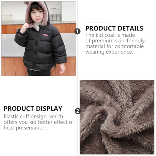 Abrigo de invierno negro de 130 cm ropa cálida acolchada con capucha 6