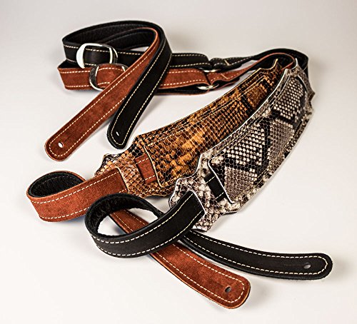 Franklin Strap Snakeskin Ball Glove Vintage Guitar Strap (Cognac)