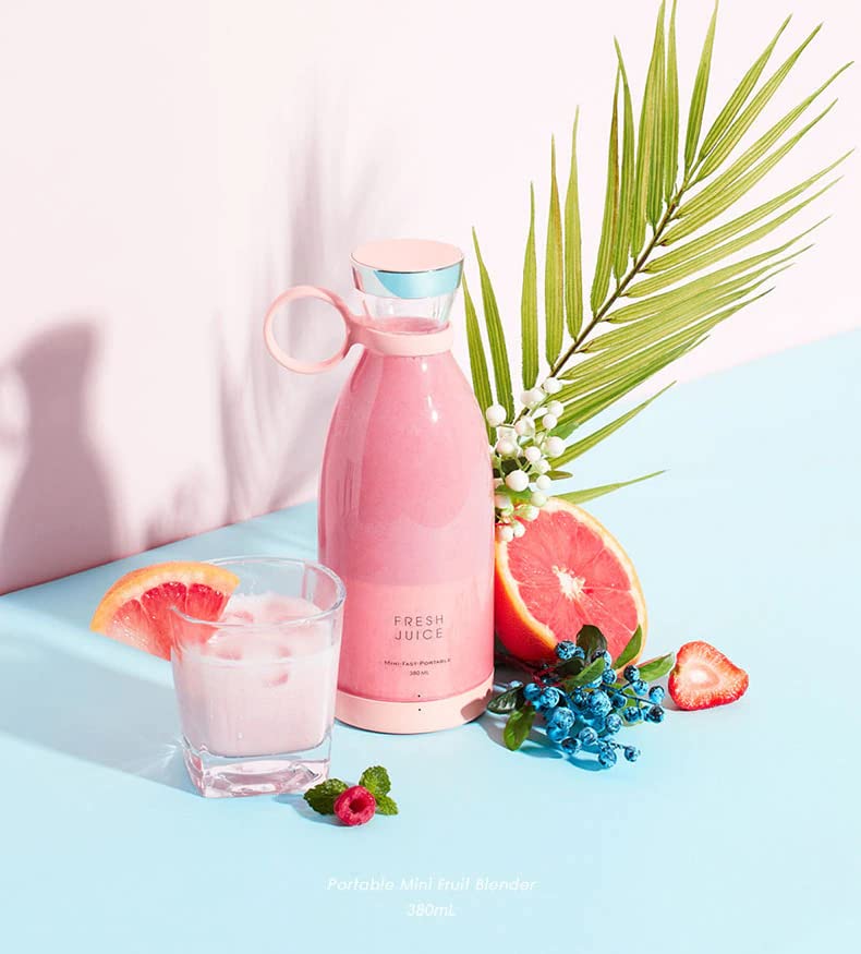 Presse-Agrumes Portable 6 Lames USB 400 Ml – Mini Mixeur Smoothie & Broyeur Glace Sans Fil, Rechargeable