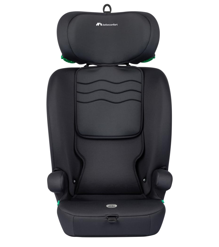 Bebeconfort Eros i-Safe, Alzador Coche Niño, De 15 Meses a 12 Años, 76-150 cm, Silla Coche Evolutiva, Seguridad R129, Protección frente a Impactos Laterales, 11 Posiciones Reposacabezas, Mineral Black