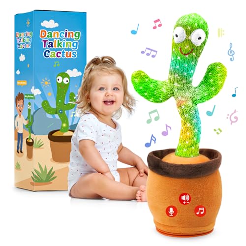 Image of Qularlans Dancing Talking Cactus Toy for Valentine's Gifts, Interactive Funny Baby Toys for Infants 6-18 Months, Mimicking Singing Repeating Light Up Toy for Toddler 1 2 3 Year Old Boys Girls