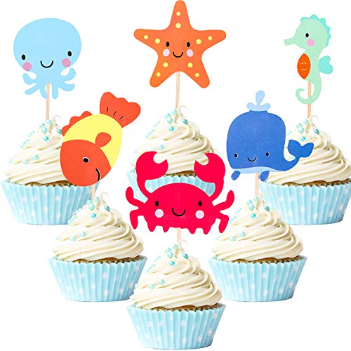 Ocean Cupcake Toppers. Bilipala Ocean Sea Animal Creature Fish Starfish