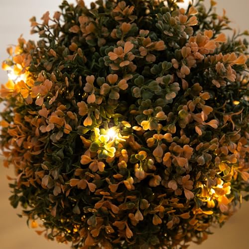 Nearly Natural 3ft Autumn Triple Ball Boxwood Topiary Tree with 30 LED Lights by Nearly Natural - Used condition - Image 5