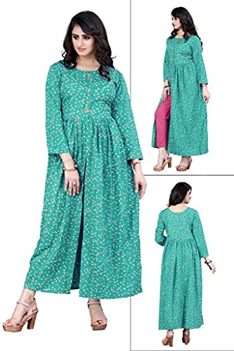 Image of H.E HAMZA ENTERPRISER Printed Crepe Material Brown Western Dress For Women