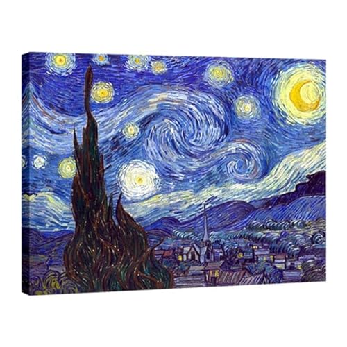 Toile de nuit étoilée Van-Gogh tableau moderne abstrait 30x50cm salon