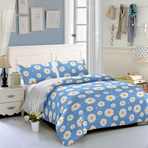 HOSIMA Kids Boys Girls Daisy Duvet Cover, 3-Piece Luxurious Soft Microfiber Daisy Bedding Set including Zipper - Image 2