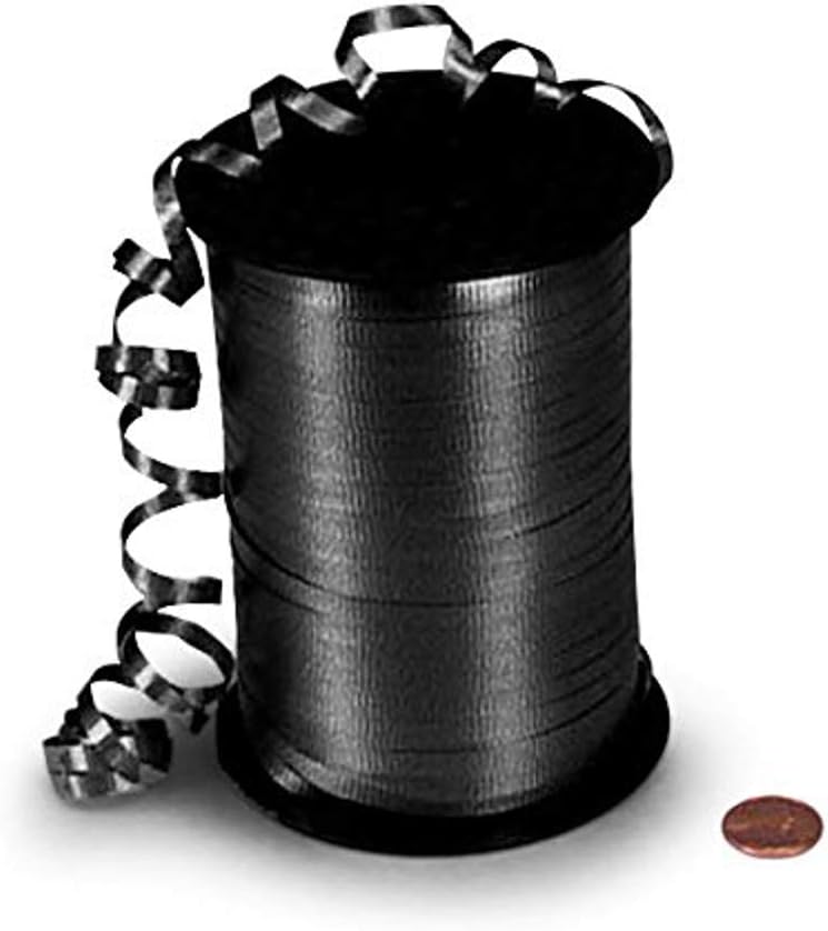 Black Crimped Curling Ribbon 3/16" X 500 Yards