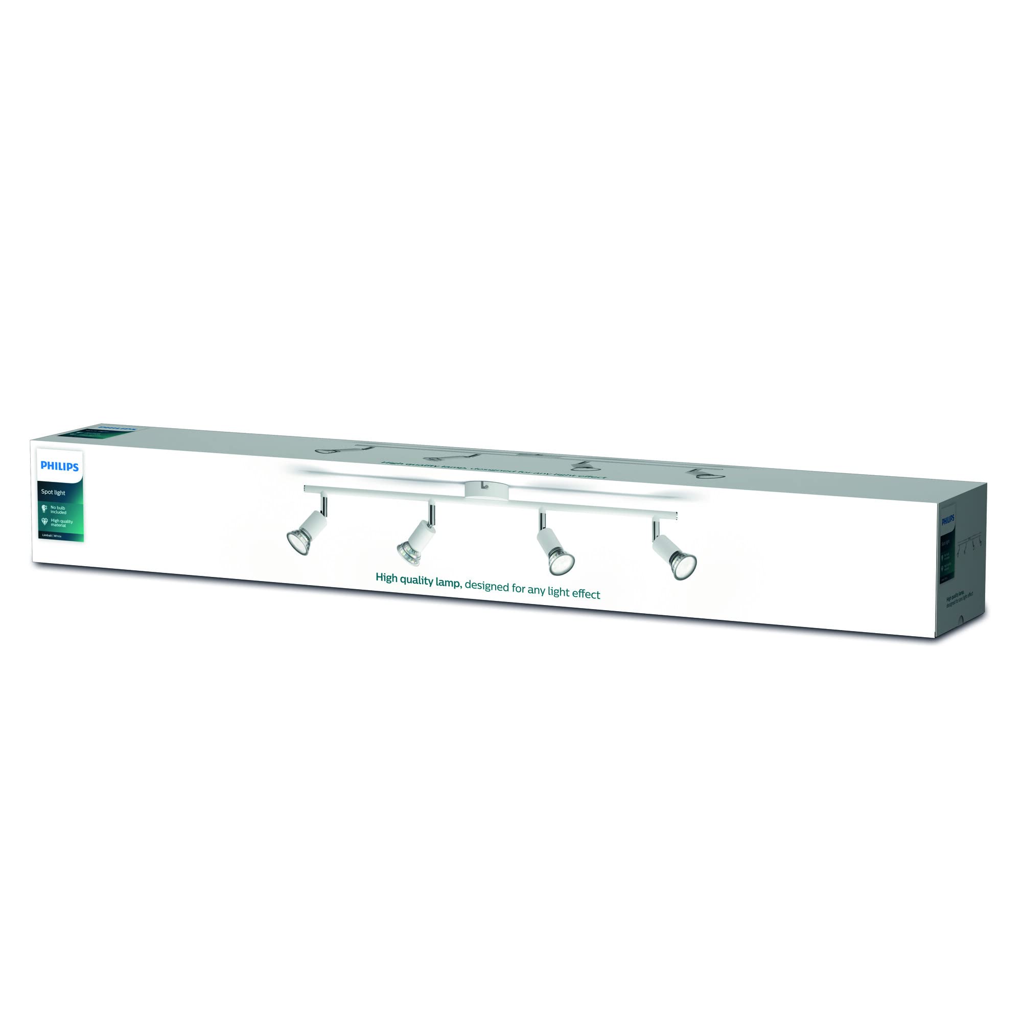 PHILIPS Foco LED Limbali Integrado, 4 Puntos de Luz, 50W, Blanco