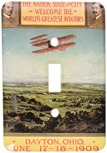 Interrupteur Wright Bros 1909 3dRose pour remplacer plaque usée - 2