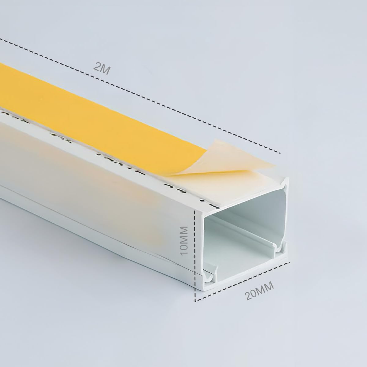 Canalina Passacavi Legno Scuro Adesiva - 20x10 Mm, Kit Da 10 Pezzi (Totale 20 Metri) Per Muri - Foto 3