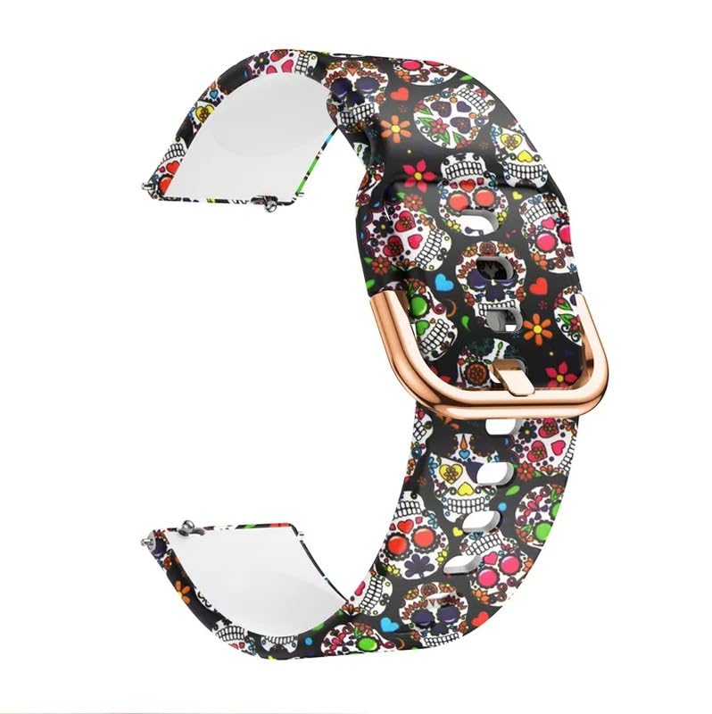 MELFOSmart Watch Strap Compatible With Gionee Smart Life Smart Watch - Printed Soft Silicone Strap - Multi Color2