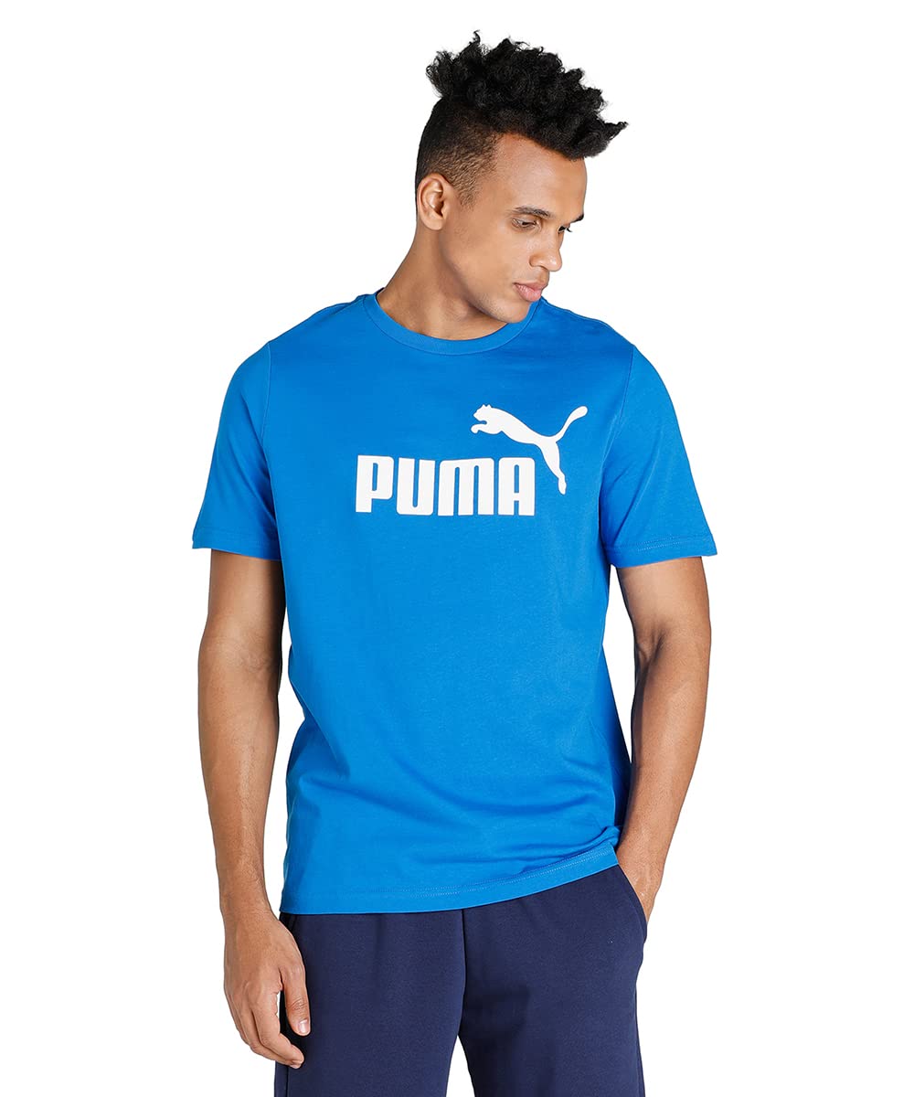 PUMA Men's Essentials Logo Tee, Royal, Small