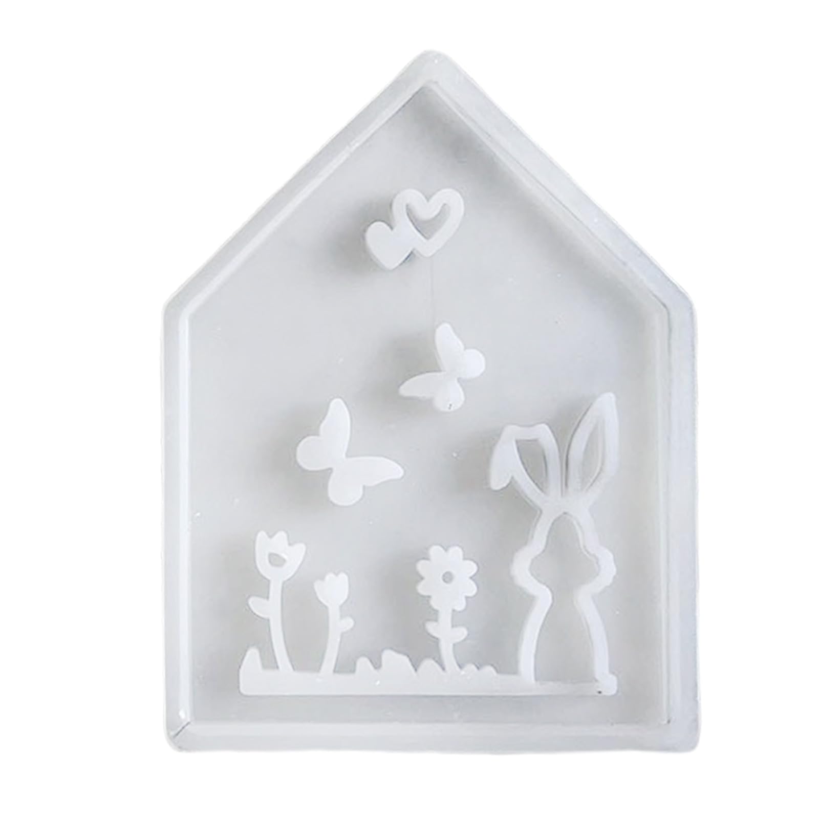 Tsophreniq Bunnies Butterfly House Silicone Molds for Epoxy Resin Soap Making Home Party Decoration Gypsum Silicone Molds